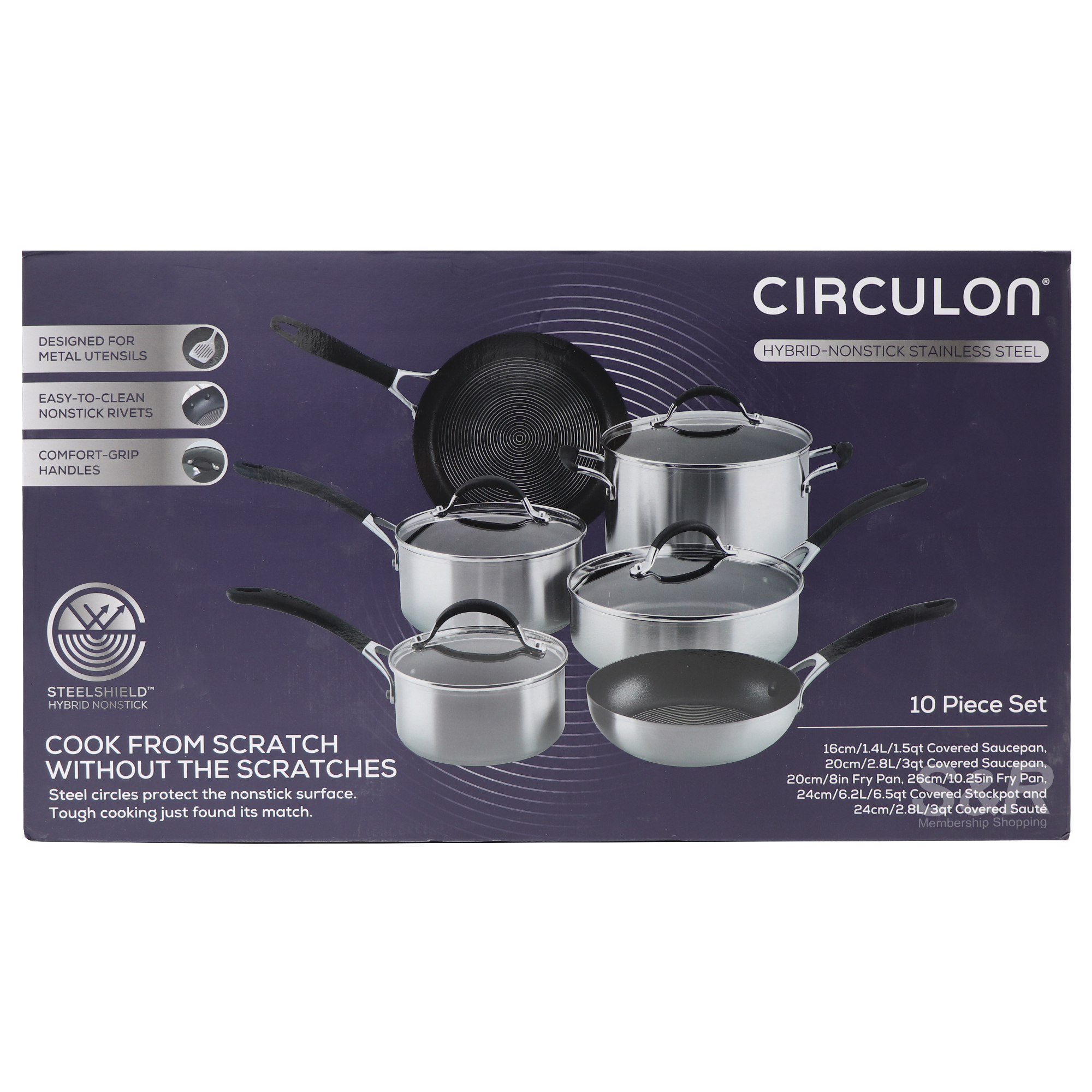 Circulon Stainless Steel Cookware 10pc set
